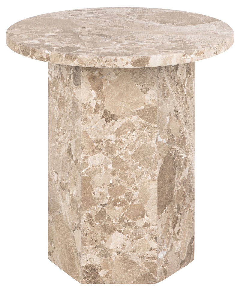 Arezzo Bijzettafel - ø50 cm - Beige Marmer - Bijzettafels - Rebellenclub